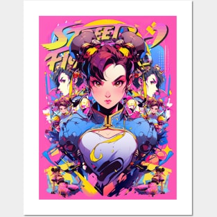 THE EPIC ICON - CHUN LI STREET FIGHTER | Aesthetic Video Game Girl Power Anime Design | PROUD OTAKU Posters and Art